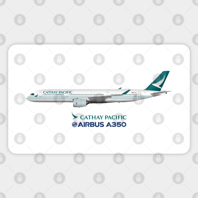 Illustration of Cathay Pacific Airbus A350 Magnet by SteveHClark